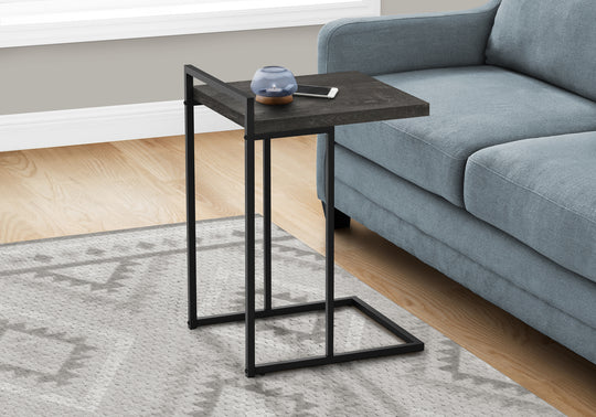 I 3633 Accent Table - 25"H / Black Reclaimed Wood / Black Metal - Furniture Depot (7881120940280)