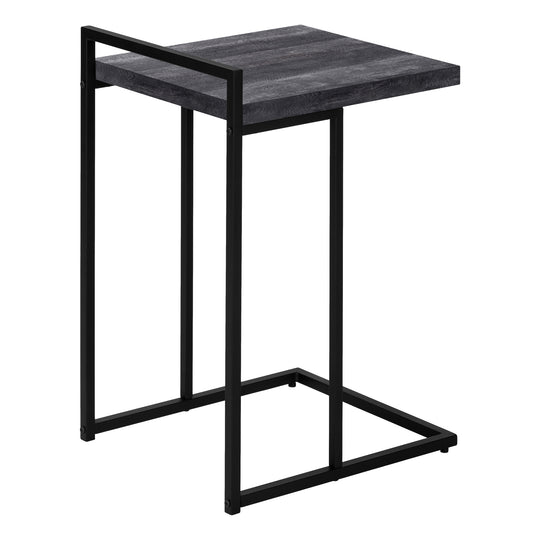 I 3633 Accent Table - 25"H / Black Reclaimed Wood / Black Metal - Furniture Depot (7881120940280)