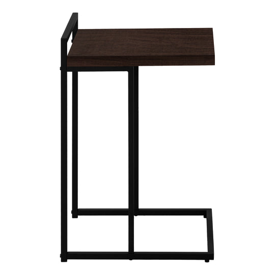 I 3635 Accent Table - 25"H / Espresso / Black Metal - Furniture Depot (7881121038584)