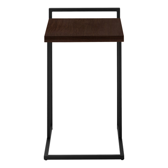 I 3635 Accent Table - 25"H / Espresso / Black Metal - Furniture Depot (7881121038584)