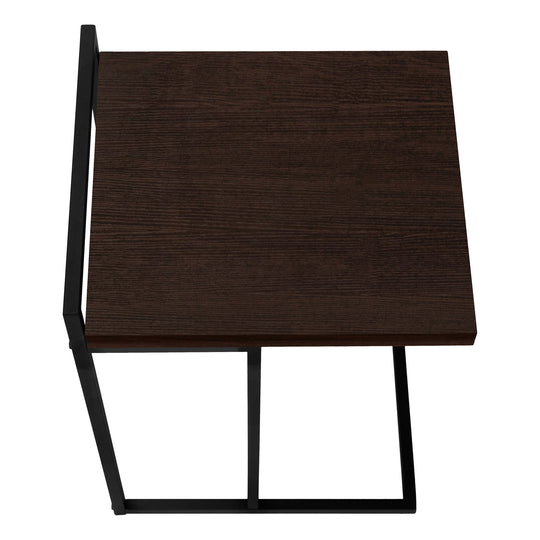 I 3635 Accent Table - 25"H / Espresso / Black Metal - Furniture Depot (7881121038584)