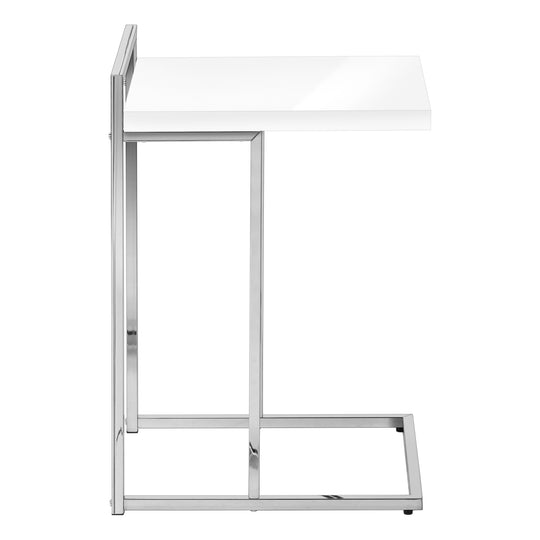 I 3636 Accent Table - 25"H / Glossy White / Chrome Metal - Furniture Depot (7881121071352)