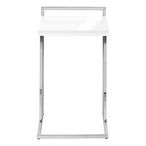 I 3636 Accent Table - 25"H / Glossy White / Chrome Metal - Furniture Depot (7881121071352)