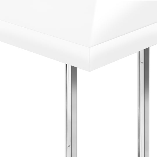 I 3636 Accent Table - 25"H / Glossy White / Chrome Metal - Furniture Depot (7881121071352)