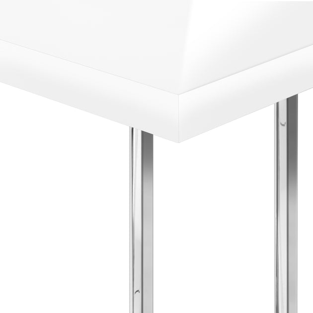 I 3636 Accent Table - 25"H / Glossy White / Chrome Metal - Furniture Depot (7881121071352)