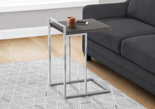 I 3637 Accent Table - 25"H / Grey / Chrome Metal - Furniture Depot (7881121235192)