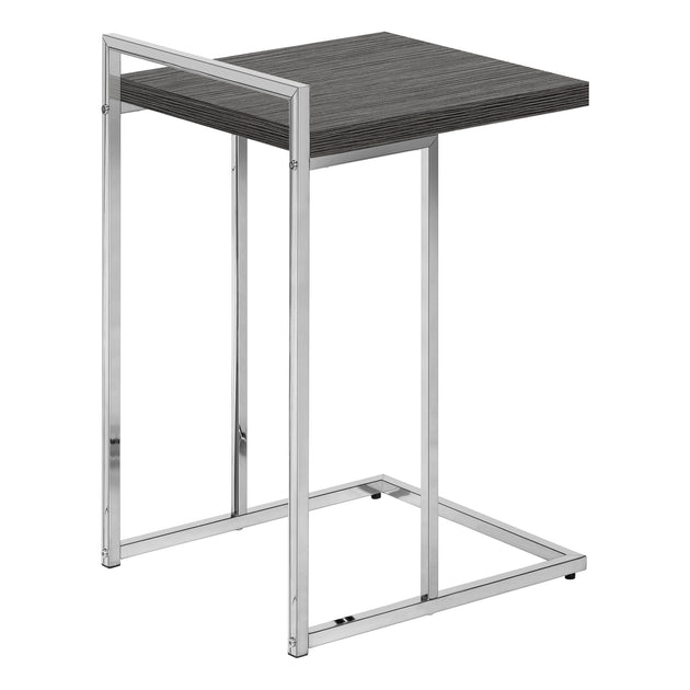 I 3637 Accent Table - 25"H / Grey / Chrome Metal - Furniture Depot (7881121235192)