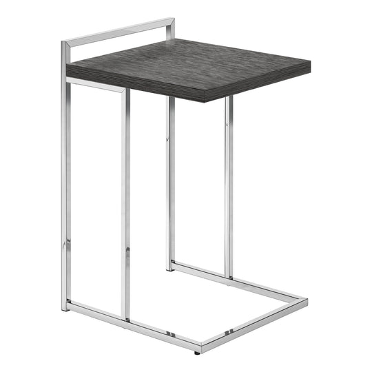 I 3637 Accent Table - 25"H / Grey / Chrome Metal - Furniture Depot (7881121235192)