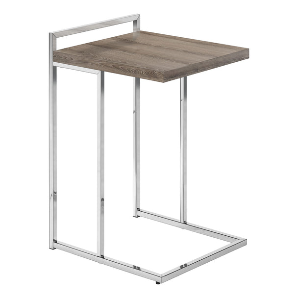 I 3638 Accent Table - 25"H / Dark Taupe / Chrome Metal - Furniture Depot (7881121267960)