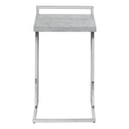 I 3639 Accent Table - 25"H / Grey Cement / Chrome Metal - Furniture Depot