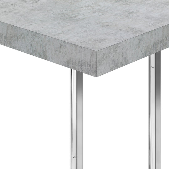 I 3639 Accent Table - 25"H / Grey Cement / Chrome Metal - Furniture Depot