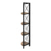 I 3646 Bookcase - 60"H / Brown Reclaimed / Black Metal Corner - Furniture Depot (7881121464568)