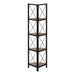 I 3646 Bookcase - 60"H / Brown Reclaimed / Black Metal Corner - Furniture Depot (7881121464568)