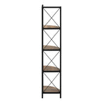 I 3646 Bookcase - 60"H / Brown Reclaimed / Black Metal Corner - Furniture Depot (7881121464568)