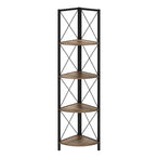 I 3646 Bookcase - 60"H / Brown Reclaimed / Black Metal Corner - Furniture Depot (7881121464568)