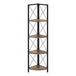 I 3646 Bookcase - 60"H / Brown Reclaimed / Black Metal Corner - Furniture Depot (7881121464568)