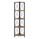 I 3646 Bookcase - 60"H / Brown Reclaimed / Black Metal Corner - Furniture Depot (7881121464568)
