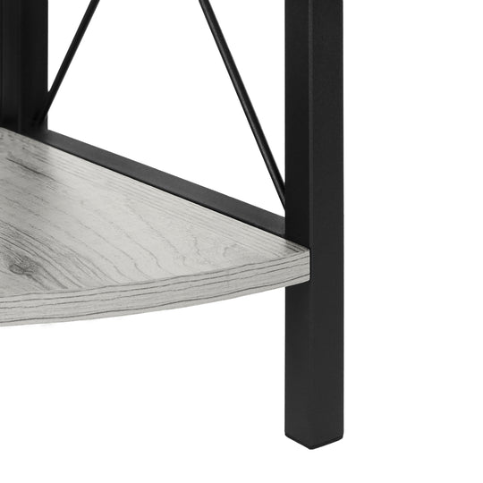 I 3647 Bookcase - 60"H / Grey / Black Metal Corner Etagere - Furniture Depot