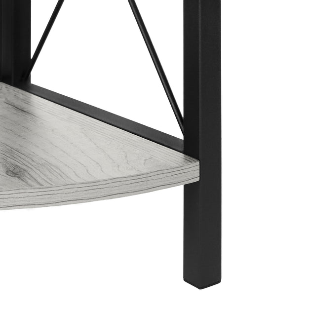 I 3647 Bookcase - 60"H / Grey / Black Metal Corner Etagere - Furniture Depot