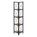 I 3648 Bookcase - 60"H / Dark Taupe / Black Metal Corner Etagere - Furniture Depot (7881121693944)