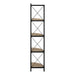 I 3648 Bookcase - 60"H / Dark Taupe / Black Metal Corner Etagere - Furniture Depot (7881121693944)