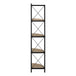 I 3648 Bookcase - 60"H / Dark Taupe / Black Metal Corner Etagere - Furniture Depot (7881121693944)