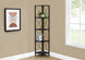 I 3650 Bookcase - 60"H / Black Marble / Black Metal Corner - Furniture Depot