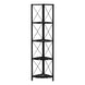 I 3650 Bookcase - 60"H / Black Marble / Black Metal Corner - Furniture Depot