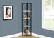 I 3651 Bookcase - 60"H / White Marble / Black Metal Corner - Furniture Depot