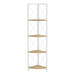 I 3652 Bookcase - 60"H / Natural / White Metal Corner Etagere - Furniture Depot (7881121825016)