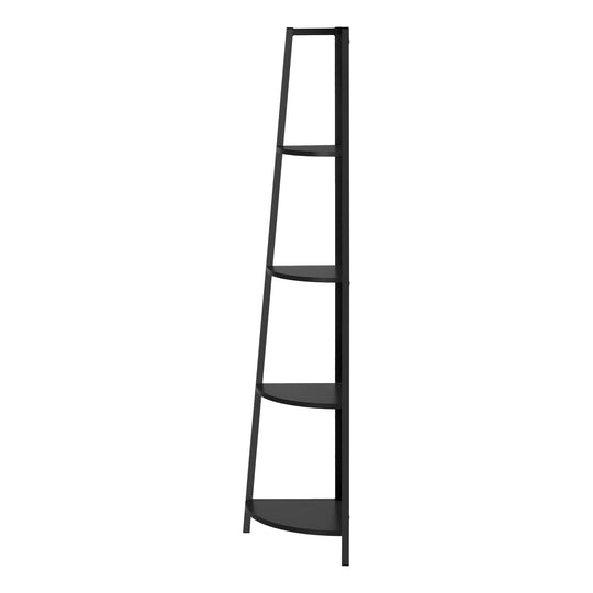 I 3664 Bookcase - 60"H / Black / Black Metal Corner Etagere - Furniture Depot (7881122152696)