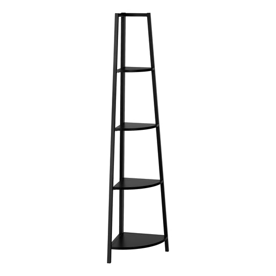 I 3664 Bookcase - 60"H / Black / Black Metal Corner Etagere - Furniture Depot (7881122152696)
