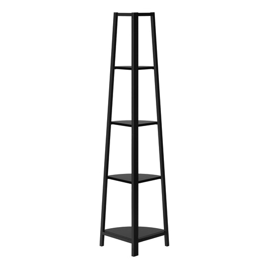I 3664 Bookcase - 60"H / Black / Black Metal Corner Etagere - Furniture Depot (7881122152696)