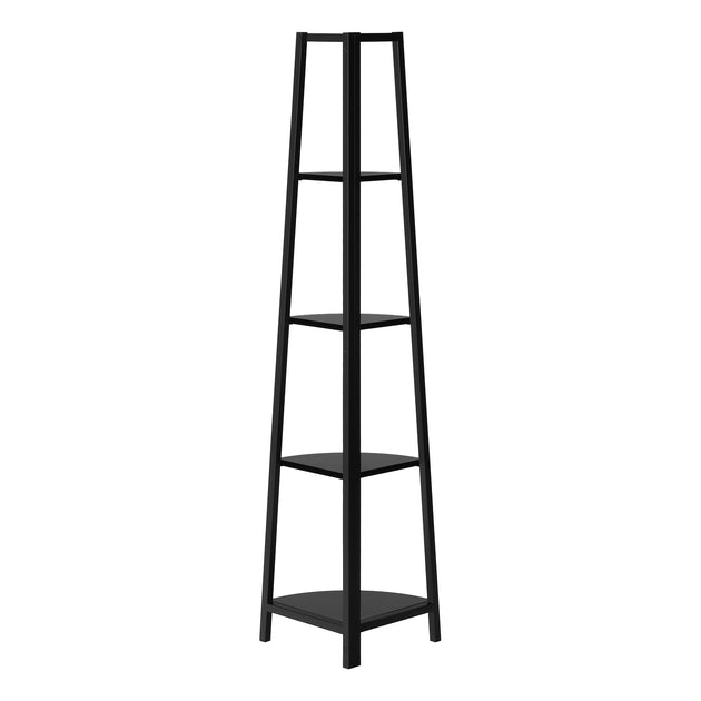 I 3664 Bookcase - 60"H / Black / Black Metal Corner Etagere - Furniture Depot (7881122152696)