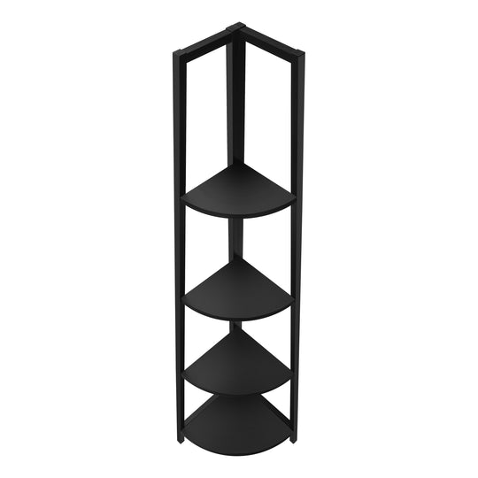 I 3664 Bookcase - 60"H / Black / Black Metal Corner Etagere - Furniture Depot (7881122152696)