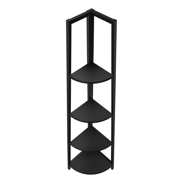 I 3664 Bookcase - 60"H / Black / Black Metal Corner Etagere - Furniture Depot (7881122152696)