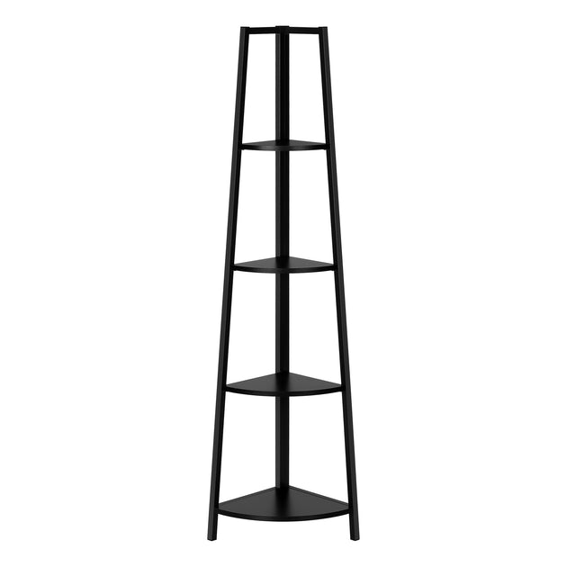 I 3664 Bookcase - 60"H / Black / Black Metal Corner Etagere - Furniture Depot (7881122152696)