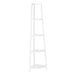 I 3665 Bookcase - 60"H / White / White Metal Corner Etagere - Furniture Depot
