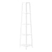 I 3665 Bookcase - 60"H / White / White Metal Corner Etagere - Furniture Depot