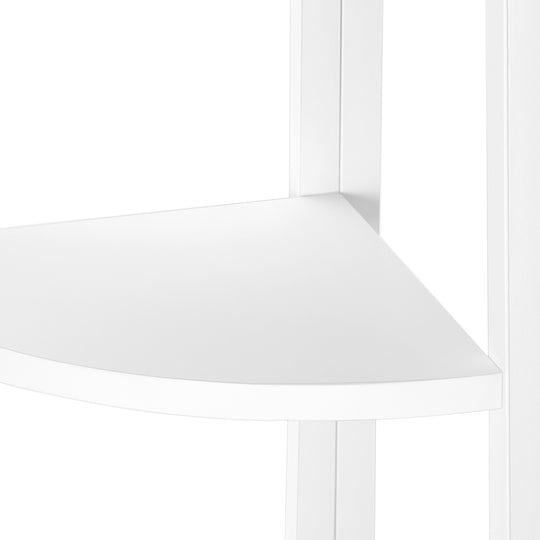 I 3665 Bookcase - 60"H / White / White Metal Corner Etagere - Furniture Depot