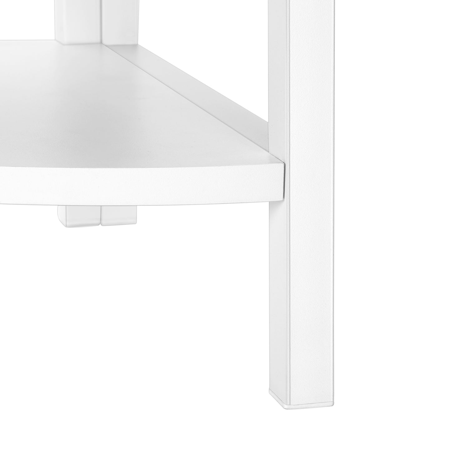I 3665 Bookcase - 60"H / White / White Metal Corner Etagere - Furniture Depot