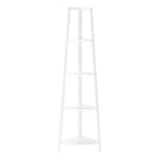 I 3665 Bookcase - 60"H / White / White Metal Corner Etagere - Furniture Depot