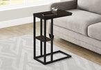 I 3670 Accent Table - 25"H / Espresso / Black Metal - Furniture Depot (7881122218232)