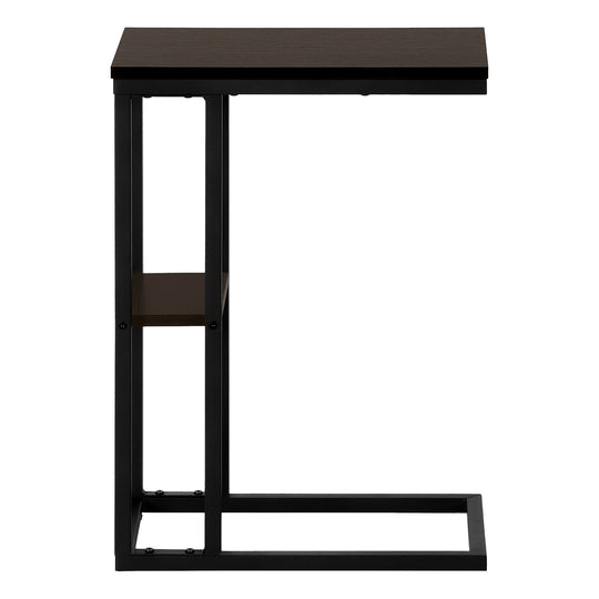 I 3670 Accent Table - 25"H / Espresso / Black Metal - Furniture Depot (7881122218232)