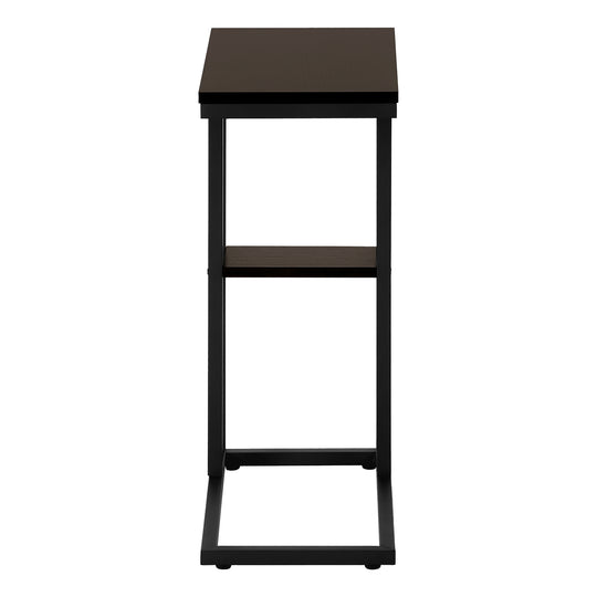 I 3670 Accent Table - 25"H / Espresso / Black Metal - Furniture Depot (7881122218232)