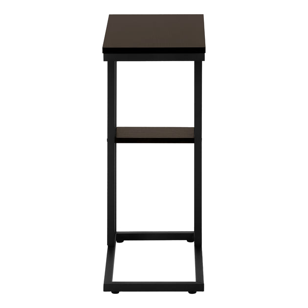 I 3670 Accent Table - 25"H / Espresso / Black Metal - Furniture Depot (7881122218232)