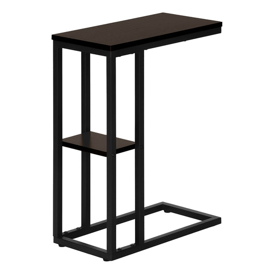 I 3670 Accent Table - 25"H / Espresso / Black Metal - Furniture Depot (7881122218232)