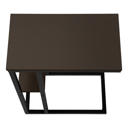 I 3670 Accent Table - 25"H / Espresso / Black Metal - Furniture Depot (7881122218232)