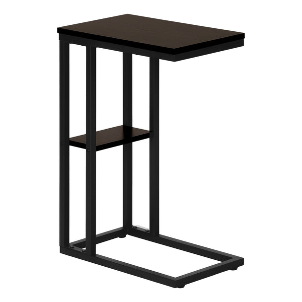 I 3670 Accent Table - 25"H / Espresso / Black Metal - Furniture Depot (7881122218232)