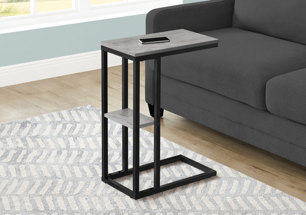 I 3671 Accent Table - 25"H / Grey / Black Metal - Furniture Depot (7881122251000)